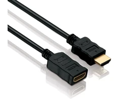Hdsupply x-hc005-xxxe didelės spartos hdmi prailginimo kabelis su ethernet, hdmi-a kištukas (19 kontaktų) į hdmi-a lizdą (19 kontaktų), paauksuoti kontaktai, juodas