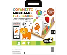 Headu Montessori Lavinamosios Kortelės 120 Kalbančių Kortelių Vaikų Įgūdžių Ugdymui It59919 Edukacinis Žaidimas Vaikams 2-4 Metų Pagaminta Italijoje