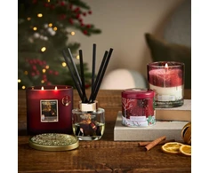 Heart &amp; Home - natūralaus sojų vaško pagrindo kvapni žvakė namams - elipsė su 2 dagčiais Christmas Magic - degimo trukmė 40 valandų - dovana, dekoracija ir kvapas namams - stiklas