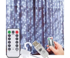Heckermann užuolaida 300 led girlianda su pulteliu usb baltas 3mx3m