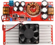 Heemol Dc-dc Boost konverterio modulis 1200w 20a Dc10-60v automobilinis nuolatinės srovės stiprintuvas su aušinimo ventiliatoriumi