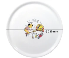 Hendi picos lėkštė, porcelianinė, skirta picų kepimui, galima plauti indaplovėje ir naudoti mikrobangų krosnelėje, skersmuo 330 mm, balta (5 vnt.)