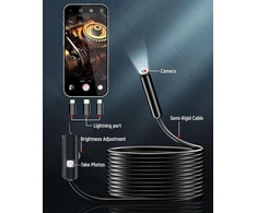 Hengrongshen endoskopinė kamera su apšvietimu mobiliajam telefonui, 1920p hd endoskopinė kamera su 8 reguliuojamais led, 5 m pusiau standi gyvatės kamera, ip67 inspekcinė kamera, kanalo kamera, skirta ios ir android