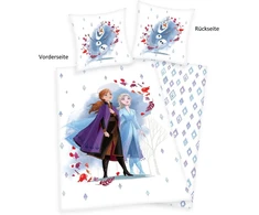 Herding Disney's Frozen 2 patalynės komplektas, pagalvės užvalkalas 80 x 80 cm, antklodės užvalkalas 135 x 200 cm, su lygiu užtrauktuku, 100% medvilnė/renforcé
