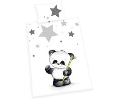 Herding patalynės komplektas Panda, pagalvės užvalkalas 40 x 60 cm, antklodės užvalkalas 100 x 135 cm