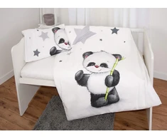 Herding patalynės komplektas Panda, pagalvės užvalkalas 40 x 60 cm, antklodės užvalkalas 100 x 135 cm