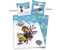 Herding Paw Patrol patalynės komplektas, pagalvės užvalkalas 80 x 80 cm, antklodės užvalkalas 135 x 200 cm, su praktišku užsegimu sagomis, 100% medvilnė/flanelė