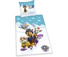 Herding Paw Patrol patalynės komplektas, pagalvės užvalkalas 80 x 80 cm, antklodės užvalkalas 135 x 200 cm, su praktišku užsegimu sagomis, 100% medvilnė/flanelė