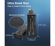 Hereta 4k Hdmi šviesolaidinis ilgintuvas su Sfp moduliu (lc prievadas) 20 km šviesolaidinis siųstuvas-imtuvas per vienmodį optinį šviesolaidį, nesuspaustas, be nuostolių, be delsimo, vienmodis vienas šviesolaidis