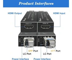 Hereta 4k Hdmi šviesolaidinis ilgintuvas su Sfp moduliu (lc prievadas) 20 km šviesolaidinis siųstuvas-imtuvas per vienmodį optinį šviesolaidį, nesuspaustas, be nuostolių, be delsimo, vienmodis vienas šviesolaidis