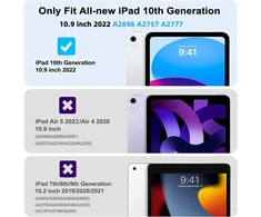 Herize dėklas, skirtas ipad 10 generation 2022 10.9 colių planšetiniam kompiuteriui, apsauginis dėklas, skirtas ipad 10-os kartos dėklui, tvirtas smūgiams atsparus apsauginis dėklas su rašiklio laikikliu, ipad 10-os kartos dėklas, juodas