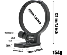 Objektyvas Hersmay 86 mm metalinis trikojo žiedo laikiklis, skirtas Samyang 35–150 mm F2–2.8 objektyvui, apačioje su 1/4" ir 3/8" sriegio varžto tvirtinimo „dovetail Groove“ greito atleidimo plokštele