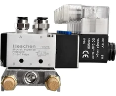 Heschen elektrinis pneumatinis 6 solenoidinis vožtuvas 4v210-08 Dc 12v Pt1/4 5 krypčių 2 padėčių skirstytuvas su pagrindu, duslintuvu ir greito montavimo rinkiniu