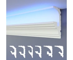 Heximo Led 2in1 lubų apdailos juosta apšvietimo profilis - 1,7m Hled-6