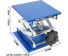 Heywin laboratorinė kėlimo platforma 200 x 200 mm, pagaminta iš aliuminio oksido, taip pat naudojama kaip laboratorinis domkratas maršrutizatoriaus, lazerio, spintelės kėlimui
