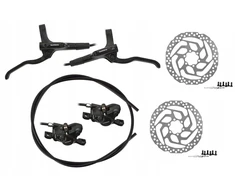 Hidrauliniai stabdžiai Shimano Mt200 Komplektas priekis ir galas su diskais Rinkinys