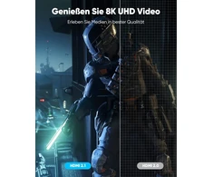 Highwings Hdmi 2.1 kabelis 7.5 m 8k, 48 Gbps didelės spartos 8k @ 60hz Hdmi kabelis 4k @ 120hz 7680p Earc Hdcp 2.2 &amp; 2.3 Dts:x Dynamic Hdr 10 suderinamas su Ps5/4/3 Soundbar Hdtv monitoriumi