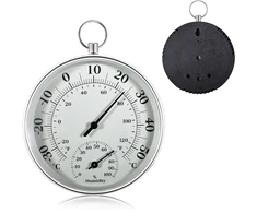 Higrometras termometras, 10 cm termometras vidaus lauko 2-in-1 tikslus termo-higrometras drėgmės matuoklis vidaus klimato monitorius namams, šiltnamiams, sodams