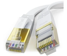 Hiipeak Lan Cat 8 tinklo kabelis 1 m 2 m 3 m 5 m 10 m 15 m 20 m 30 m Lan kabelis Cat 8 ethernet kabelis interneto kabelis plokščias su 40 Gigabit/s ir 2000 Mhz, baltas
