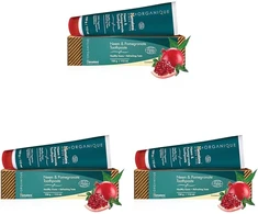 Himalaya Organique Neem &amp; Pomegranate dantų pasta be fluorido, vegetariška, 150 g (3 pakuotė)
