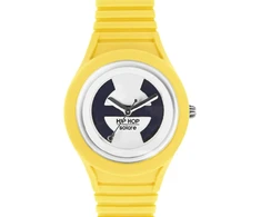 Hip Hop Laikrodis su Saulės energija, 34mm, Geltonas silikoninis dirželis