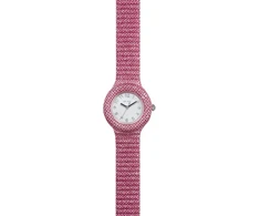 Hip Hop, Shimmer Crush kolekcijos moteriškas laikrodis su blizgančiu silikoniniu dirželiu ir lurekso audiniu, atsparus vandeniui kvarcinis mechanizmas, 32 mm korpusas, dovana moterims, apyrankė, apyrankė
