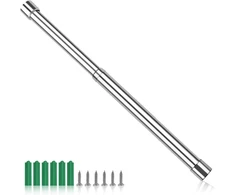 Hjiama Teleskopinis strypas, 31–51 cm nerūdijančio plieno drabužių kabykla spintai, sidabrinė teleskopinė drabužių kabykla, spintoms, sieninėms lentynoms, rankšluosčių kabykla