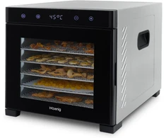 H.koenig Dsy900 maisto dehidratatorius vaisiams, daržovėms, žolelėms, 6 nuimami džiovinimo padėklai, reguliuojamas termostatas nuo 35° iki 70°c, Lcd jutiklinis ekranas, 650 W