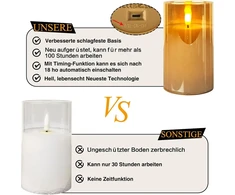 Hl led žvakės be liepsnos stikle, įkraunamos su nuotolinio valdymo pulto laikmačiu mirgančios žvakės vestuvių festivaliui kalėdų namų dekorui, 3 vaško kolonų žvakių rinkinys, auksinės