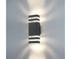 Hlfvlite led lauko sieninis šviestuvas ip65, gu10, šviečiantis į viršų ir apačią, 6500 k, skirtas namo sienai, terasai