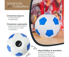 Hmf 4790-05 Taupyklė Futbolas Odos išvaizda 15 cm Skersmuo Mėlyna Balta