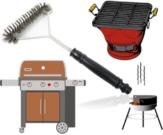 Hmh -shop grilio šepetys su nerūdijančio plieno šereliais, grilio priedai, valymo šepetys kepimo grotelėms, 30 cm vielinis šepetys, bbq šereliai iš 3 pusių, trijų pusių grilio šepetys, grilio valiklis dujiniam griliui, anglims