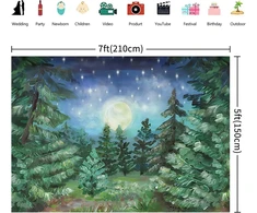 Hnmdmyi 2.1 x 1.5 m nuotraukų fonas miško žvaigždėta naktis kalėdų eglutė miško kaimo fotografijos fonas vaikų gimtadienio vakarėlio kūdikio sutiktuvių dekoracijos reklaminis skydelis nuotraukų siena nuotraukų dėžutė