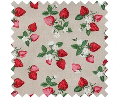 Hobby Gift išskirtinė vidutinė siuvimo reikmenų dėžutė su priedų dėklu, pagalvėle adatoms, krepšiu, pvc rankena, siuvinėtu dangteliu 18.5x25.5x14.5cm, Embroidered Strawberries