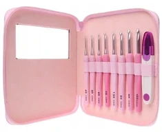 Hobby&amp;home Nėrimo vąšelių rinkinys dėkle 8vnt Ergonomiškos nėrimo vąšelės su rankena, žirklutės