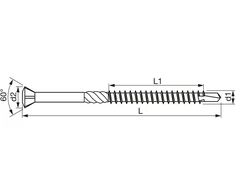 Hobotec Eurotec 3.2 x 50 torx 10 medsraigčiai su dekoratyvine galvute, grūdintas nerūdijantis plienas, juodi, 500 vnt.