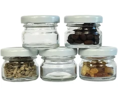Hocz 30 mini stiklainių rinkinys | talpa 30 ml | dangtelio spalva balta | apvaliems 43 stiklainiams uogienės stiklainiai vaisių stiklainiai konservavimo stiklainiai medaus stiklainiai konservavimo stiklainiai degustaciniai stiklainiai bitininkams