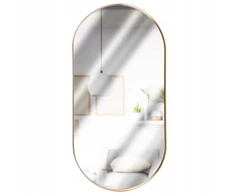 Home Styling Collection Sieninis veidrodis auksinis ovalus 50x25 cm