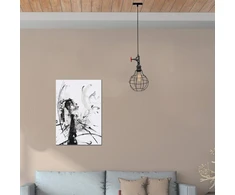 Homemania juodos ir sidabro spalvos metalinis pakabinamas šviestuvas 20 x 20 x 112 cm 1 x E27 Max 100w