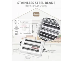 Homgen pastos priedas kitchenaid stacionariam maišytuvui 3-in-1 rinkinys su pastos voleliu, spagečių pjaustykle ir fettuccine pjaustykle, tvirti nerūdijančio plieno priedai, skirti kitchenaid
