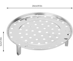 Garų puodas Hominas garų padėklas, nerūdijančio plieno garų laikiklis, apvalus garų stovas, stovas, padėklas, lentyna, gaminimo priedai, 24 cm puodams