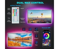 Hoobabuy Led Tv apšvietimas, Led juosta 3 metrai, tinka 40-55 colių televizoriams ir kompiuteriams, valdymas programėle ir nuotolinio valdymo pulteliu, Rgb, 30 šviesos diodų/m, maitinamas per Usb