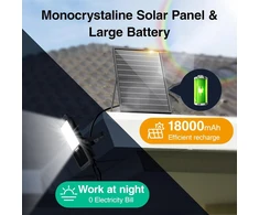 Hooled led saulės prožektorius, skirtas naudoti lauke su saulės baterija, 18000mah baterija, ip66 atsparus vandeniui, 6500k, saulės prožektorius, skirtas naudoti lauke su nuotoliniu valdymu (laikmačio funkcija)