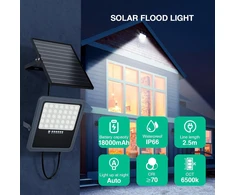 Hooled led saulės prožektorius, skirtas naudoti lauke su saulės baterija, 18000mah baterija, ip66 atsparus vandeniui, 6500k, saulės prožektorius, skirtas naudoti lauke su nuotoliniu valdymu (laikmačio funkcija)