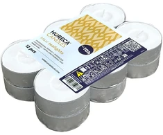 Horeca Maxi Arbatinės Žvakės Baltos, 12 vnt., 10 val. degimo laikas