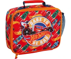 Hot Wheels vaikiška pietų dėžutė automobilių pietų dėžutė mokyklinis kelioninis izoliuotas pietų krepšys su puodelio laikikliu, raudonas, pietų dėžutė