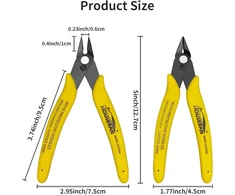 Houseran flush cutter, 5 vnt. 5 colių micro flush replės su spyruokle, šoninio kirpimo replės, mini vielos kirpikliai, modeliavimo replės, flush kirpikliai papuošalų gamybai, plastikiniams modeliams, kabelių raišteliams