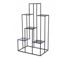 Howhomely metalinis juodas stovas gėlėms 6 vazonams, loft stiliaus