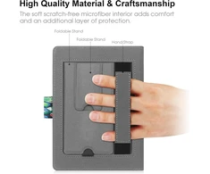 Hoyixi universalus dėklas, skirtas 6,8 colio, 7 colių Kindle elektroninių knygų skaityklėms, suderinamas su Paperwhite 2024-2019/kobo Clara Hd/kobo Clara 2e odinis stovas, apsauginis dėklas, skirtas 6-6,8 colio Pocketbook/tolino/sony