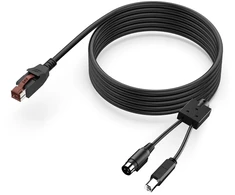 Htguoji 24 V maitinamas usb į usb type b 3 kontaktų brūkšninių kodų skaitytuvo kabelis, 24 V vienas į tris maitinimo y skirstytuvo usb spausdintuvo duomenų kabelis, skirtas aures epson digipos epos pos sistemoms epos spausdintuvams (2 metrai)